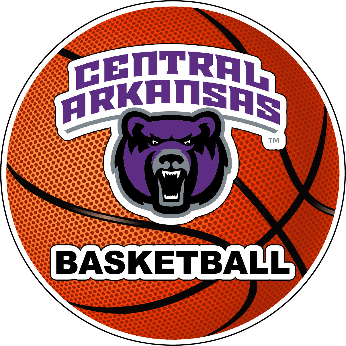 Central Arkansas Bears 4-Inch Round Basketball Vinyl Decal Sticker