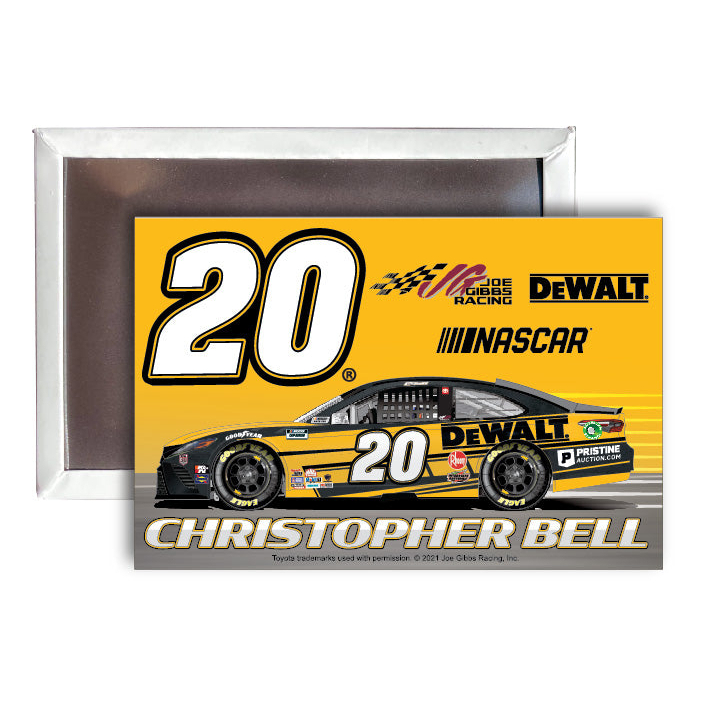 R And R Imports Christopher Bell # 20 Nascar 2x3-Inch Fridge Magnet 4-PackNew For 2021