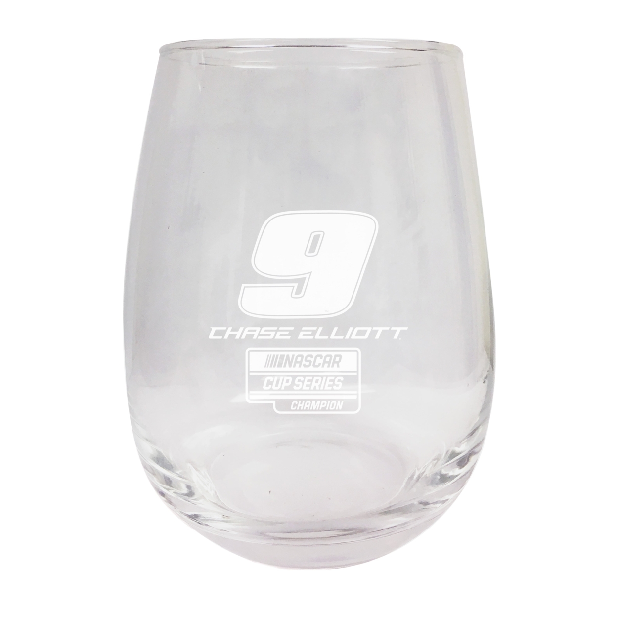 R And R Imports Chase Elliott NASCAR 2020 Champion Etched Stemless Glass 9 Oz 2-Pack