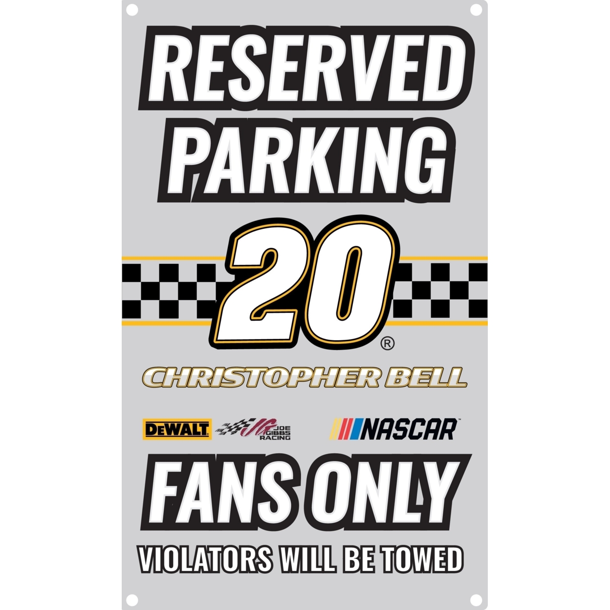 R And R Imports Christopher Bell #20 No Parking Metal Sign