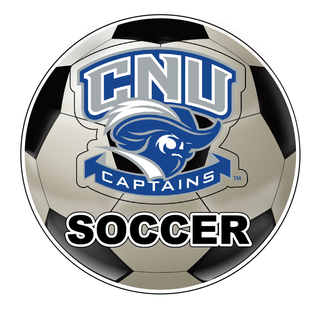 Christopher Newport Captains 4-Inch Round Soccer Ball Vinyl Decal Sticker