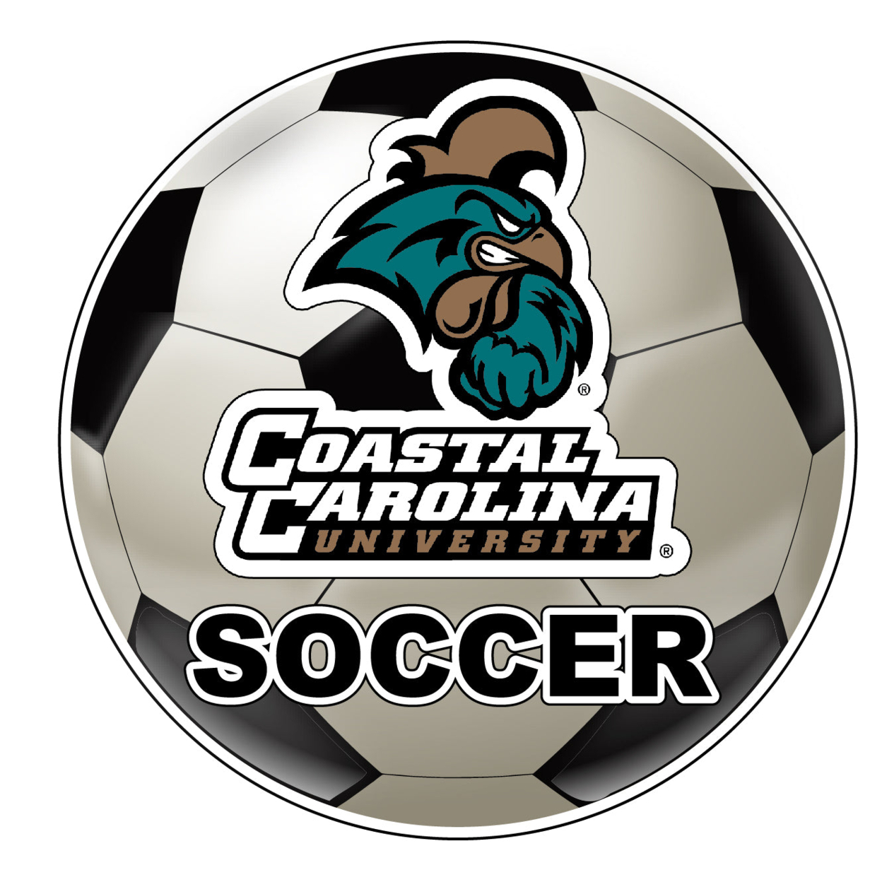 Coastal Carolina University 4-Inch Round Soccer Ball Vinyl Decal Sticker
