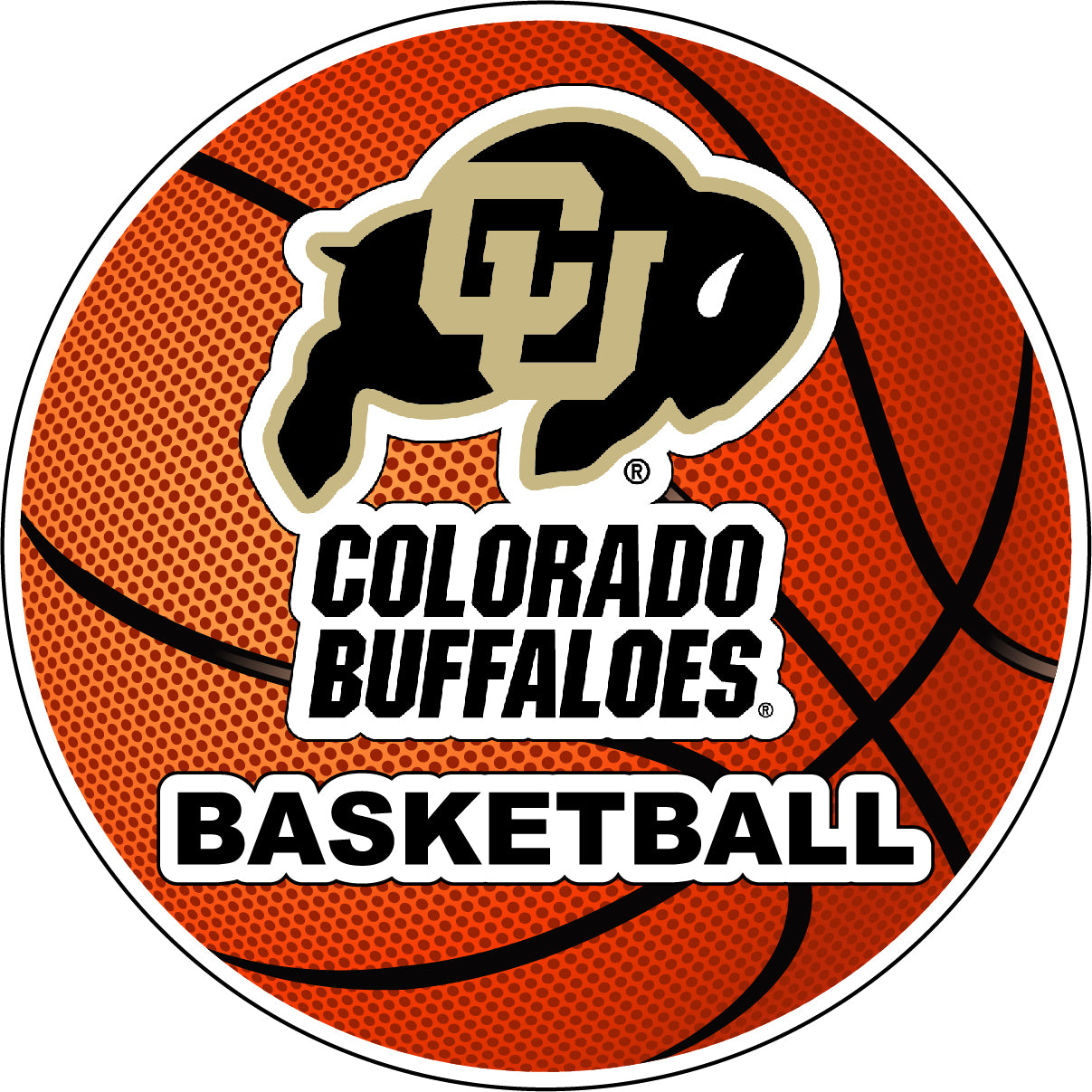 Colorado Buffaloes 4-Inch Round Basketball Vinyl Decal Sticker