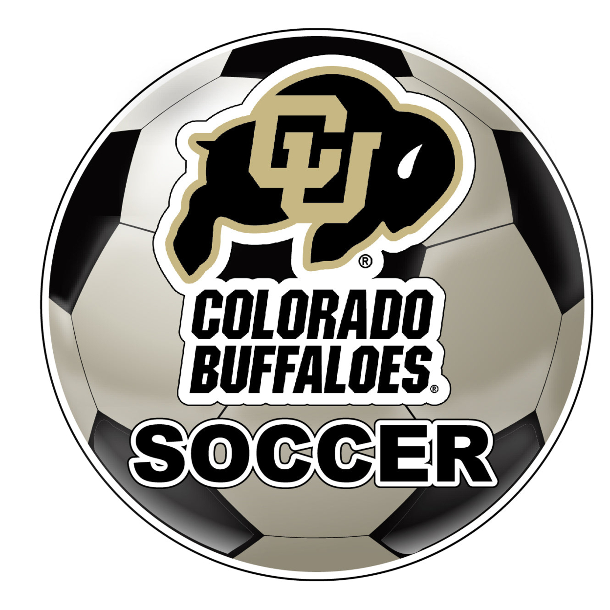 Colorado Buffaloes 4-Inch Round Soccer Ball Vinyl Decal Sticker