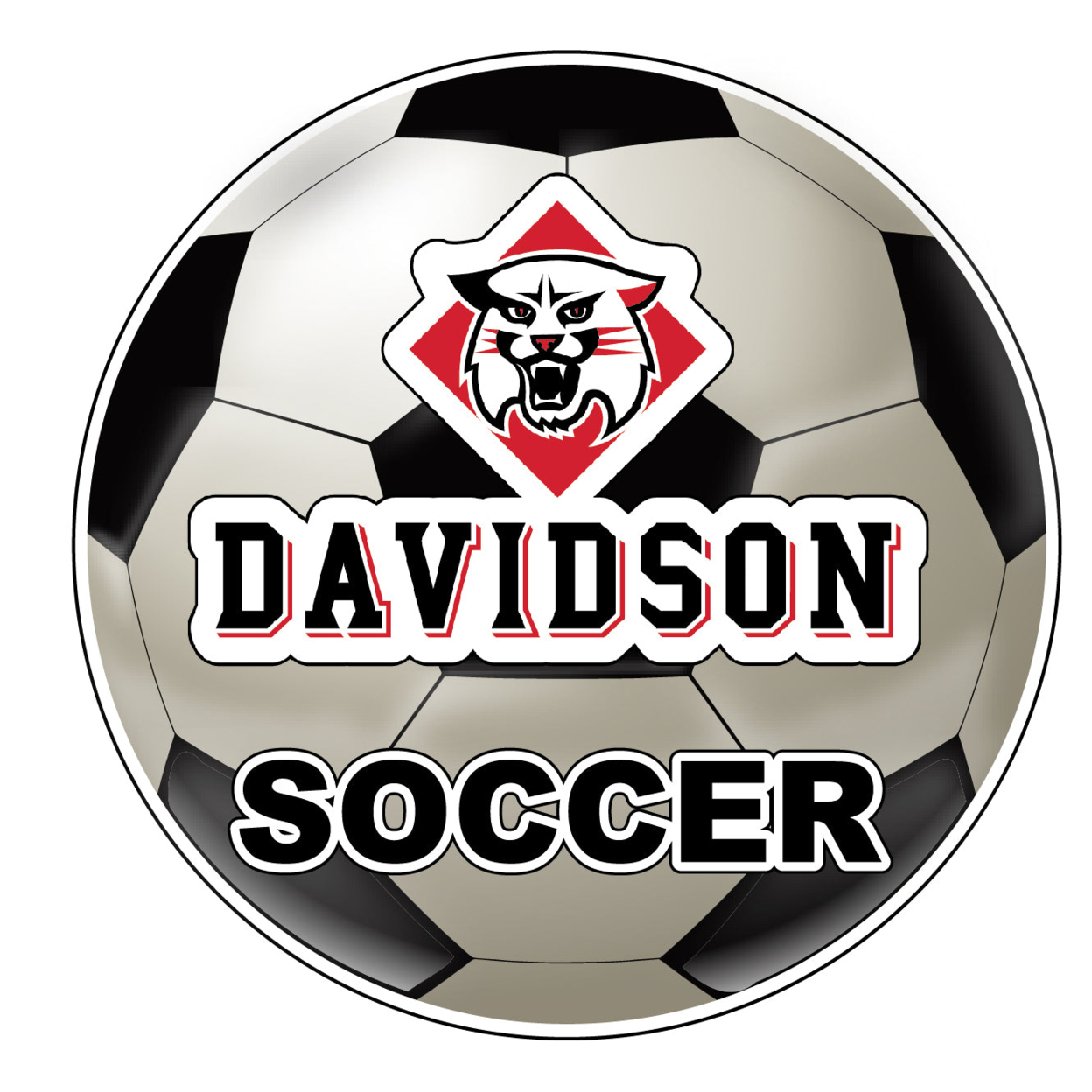 Davidson College 4-Inch Round Soccer Ball Vinyl Decal Sticker