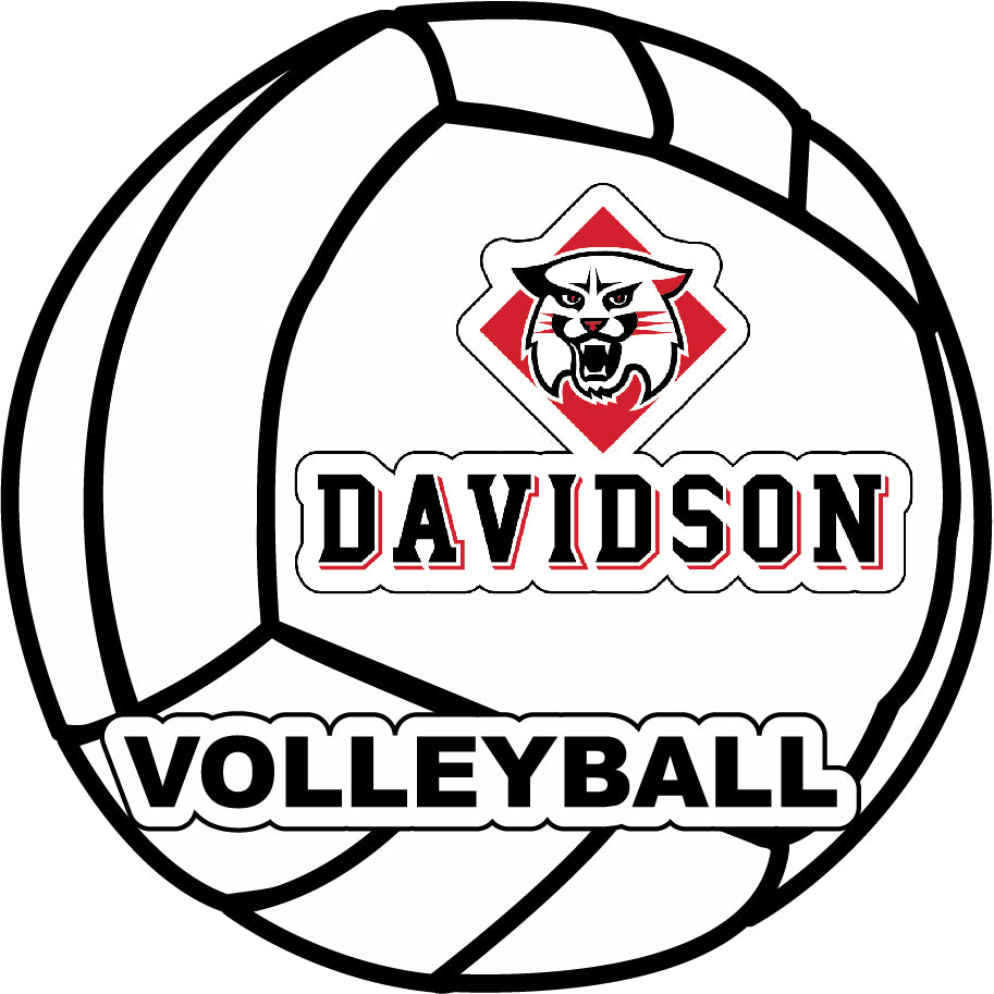 Davidson College 4-Inch Round Volleyball Vinyl Decal Sticker