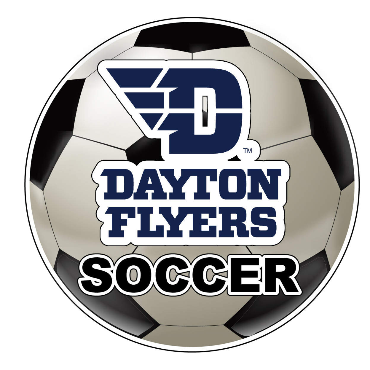 Dayton Flyers 4-Inch Round Soccer Ball Vinyl Decal Sticker