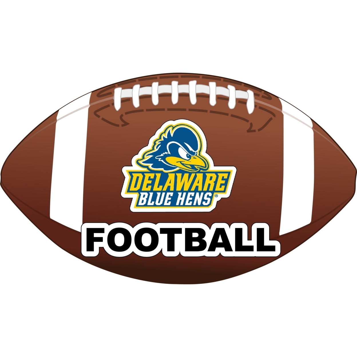 Delaware Blue Hens 4-Inch Round Football Vinyl Decal