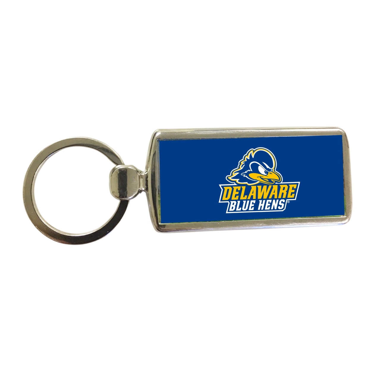 R And R Imports Delaware Blue Hens Metal Keychain
