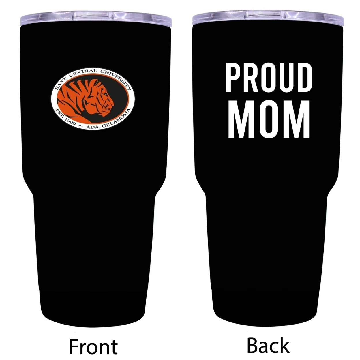 R And R Imports East Central University Tigers Proud Mom 24 Oz Insulated Stainless Steel Tumblers Black.