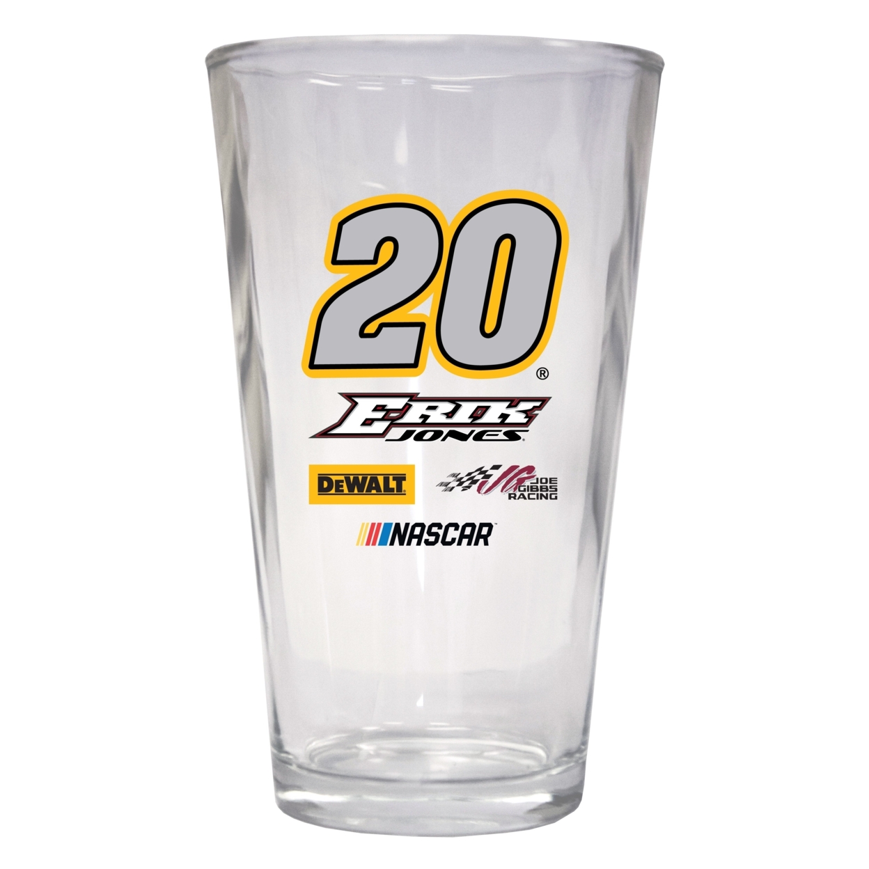 R And R Imports Erik Jones #20 Officially Licensed NASCAR Pint Glass New For 2020