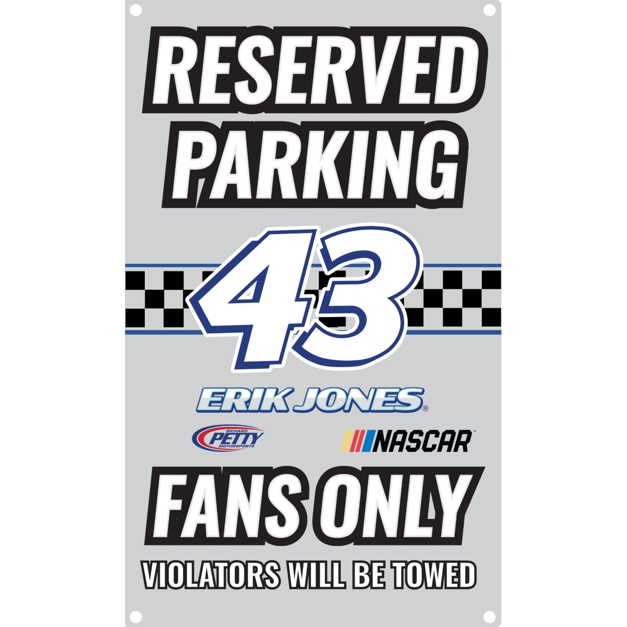 R And R Imports Erik Jones #43 No Parking Metal Sign