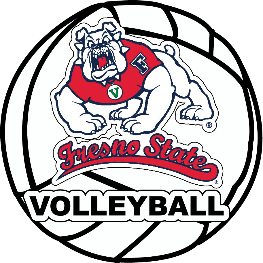 Fresno State Bulldogs 4-Inch Round Volleyball Vinyl Decal Sticker