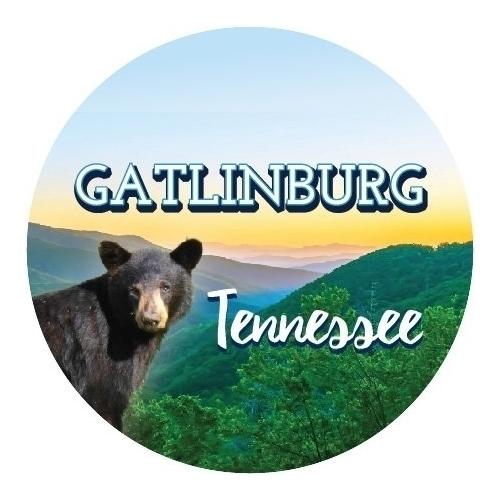 R And R Imports Gatlinburg Tennessee Souvenir Great Smoky Mountains Bear 3 Inch Round Magnet