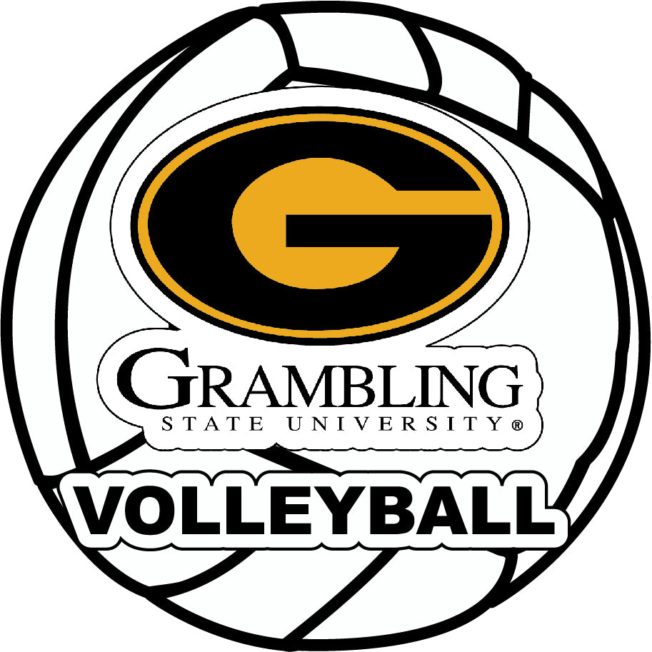 Grambling University Tigers 4-Inch Round Volleyball Vinyl Decal Sticker