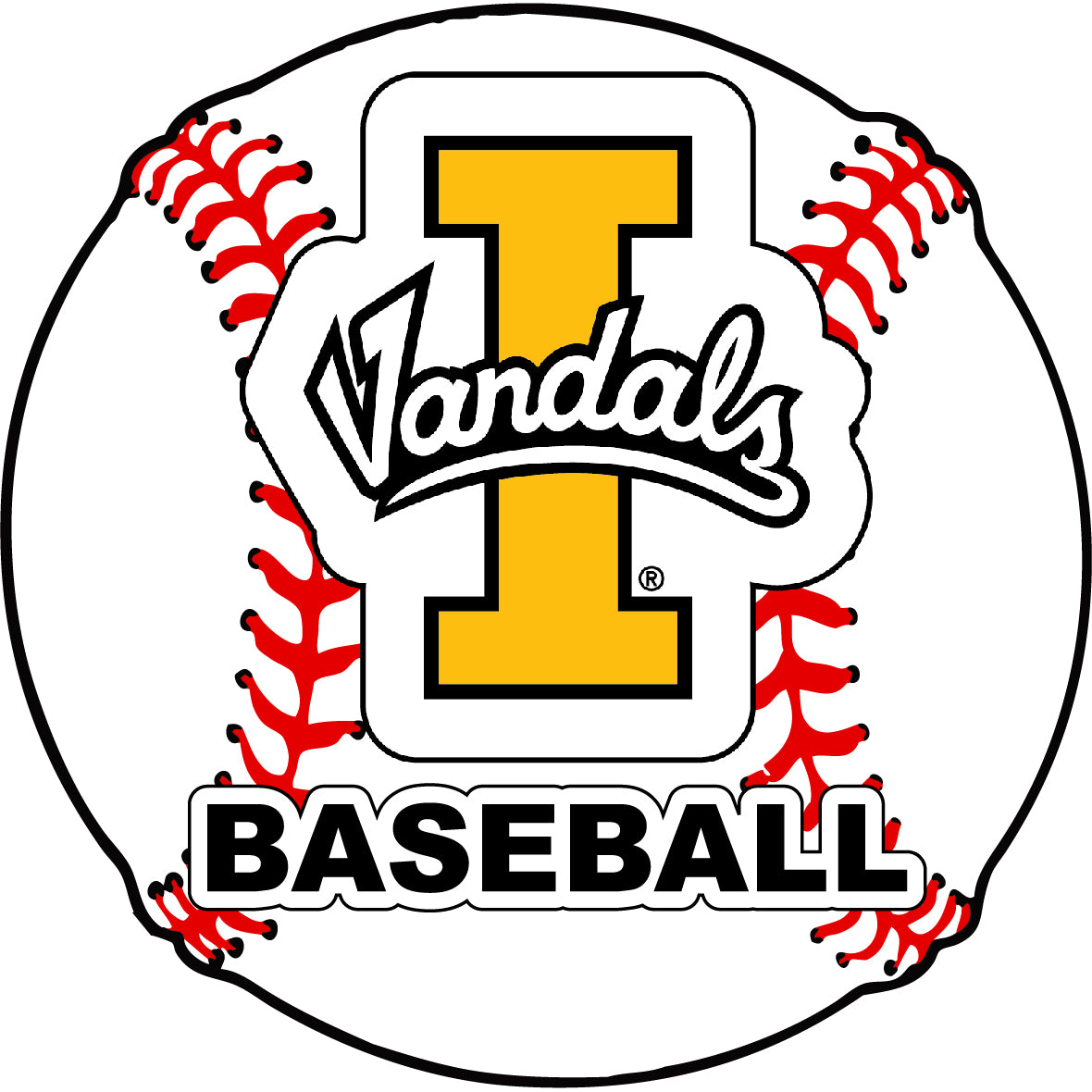 Idaho Vandals 4-Inch Round Baseball Vinyl Decal Sticker