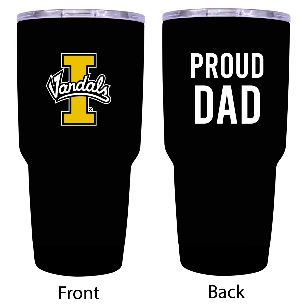 R And R Imports Idaho Vandals Proud Dad 24 Oz Insulated Stainless Steel Tumblers Black.