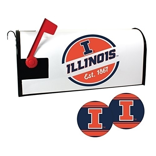 R And R Imports Illinois Fighting Illini Magnetic Mailbox Cover And Sticker Set