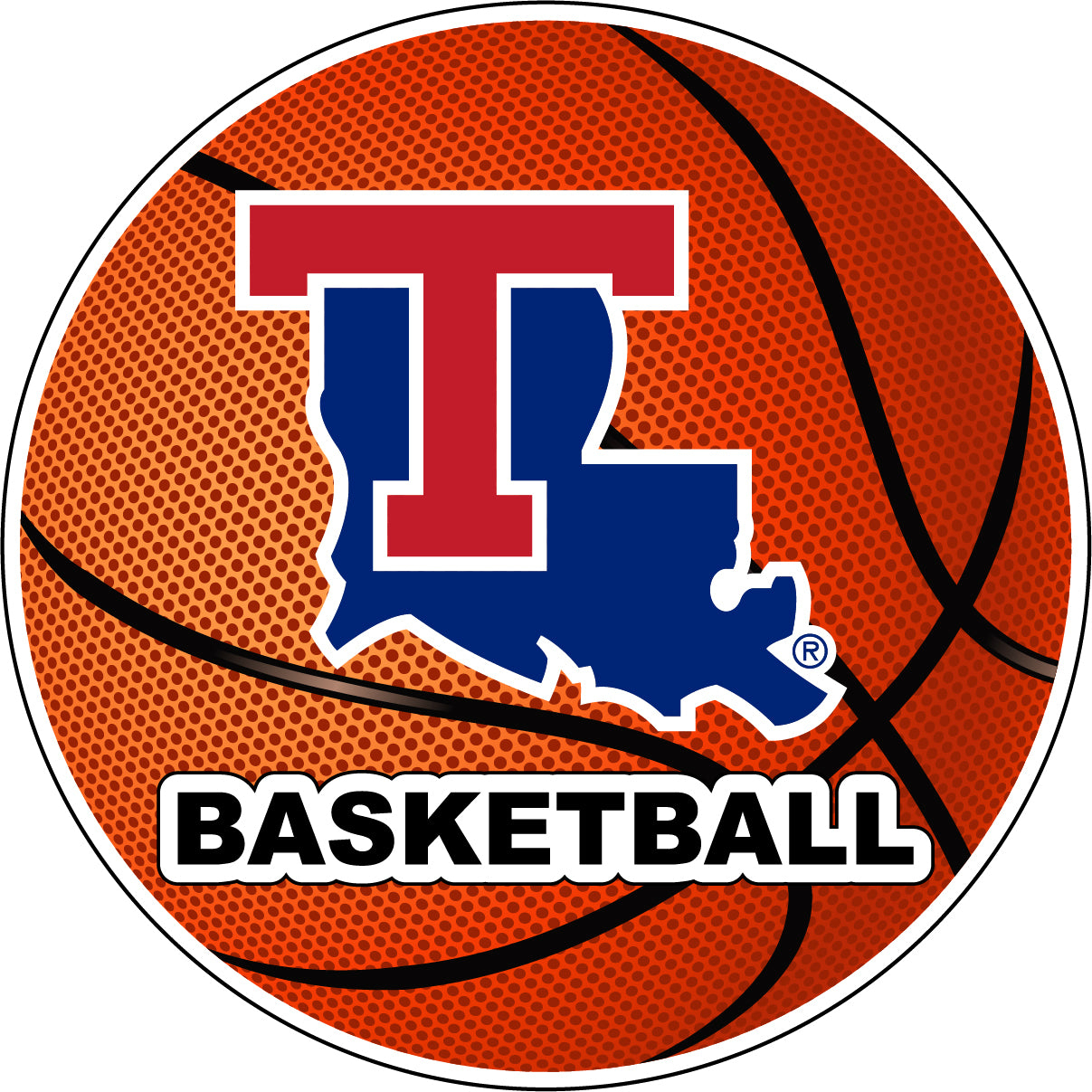 Louisiana Tech Bulldogs 4-Inch Round Basketball Vinyl Decal Sticker