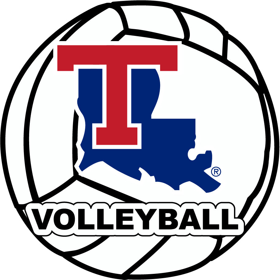 Louisiana Tech Bulldogs 4-Inch Round Volleyball Vinyl Decal Sticker