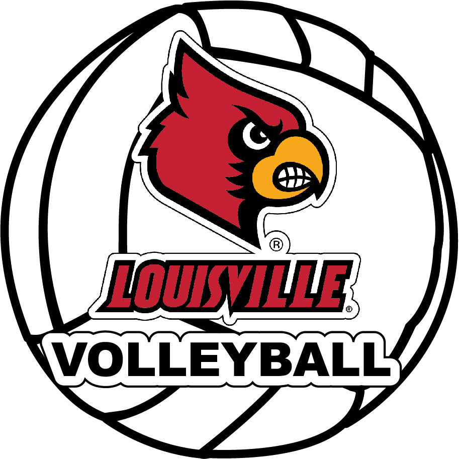 Louisville Cardinals 4-Inch Round Volleyball Vinyl Decal Sticker