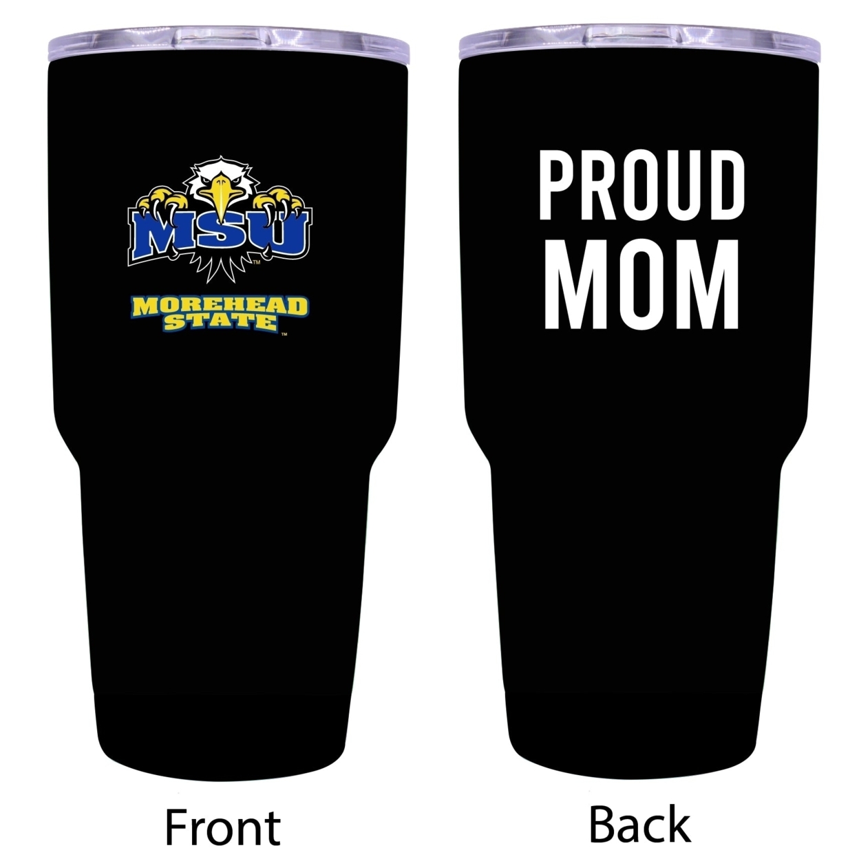 R And R Imports Morehead State University Proud Mom 24 Oz Insulated Stainless Steel Tumblers Black.