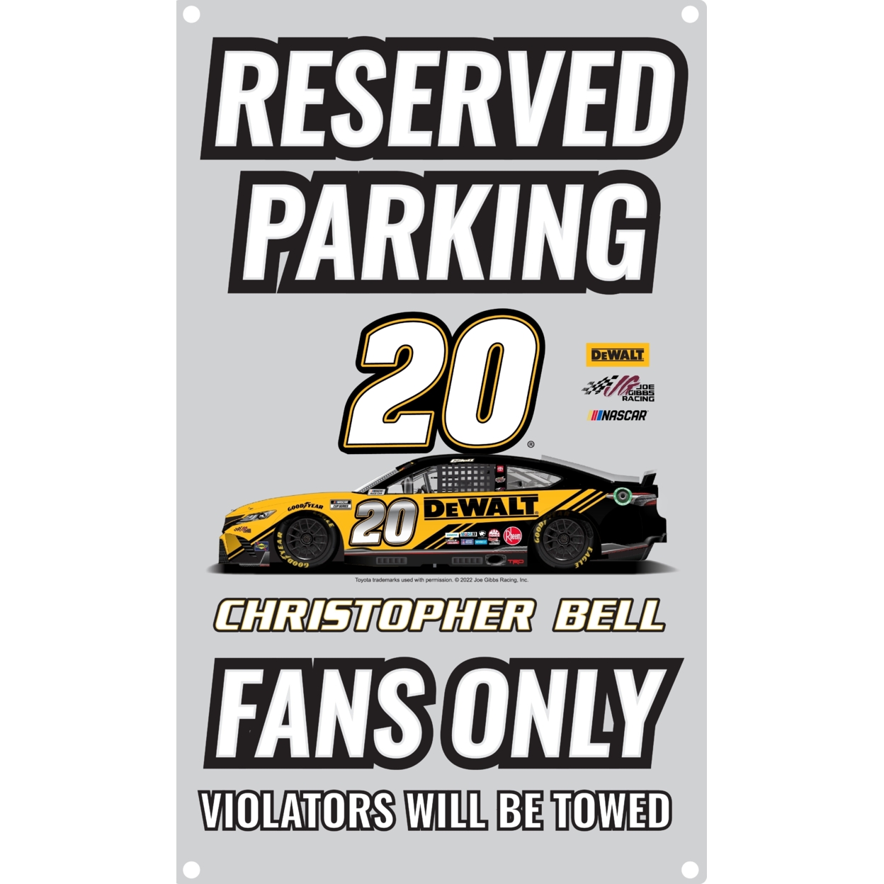 R And R Imports Nascar #11 Denny Hamlin No Parking Metal Sign New For 2022