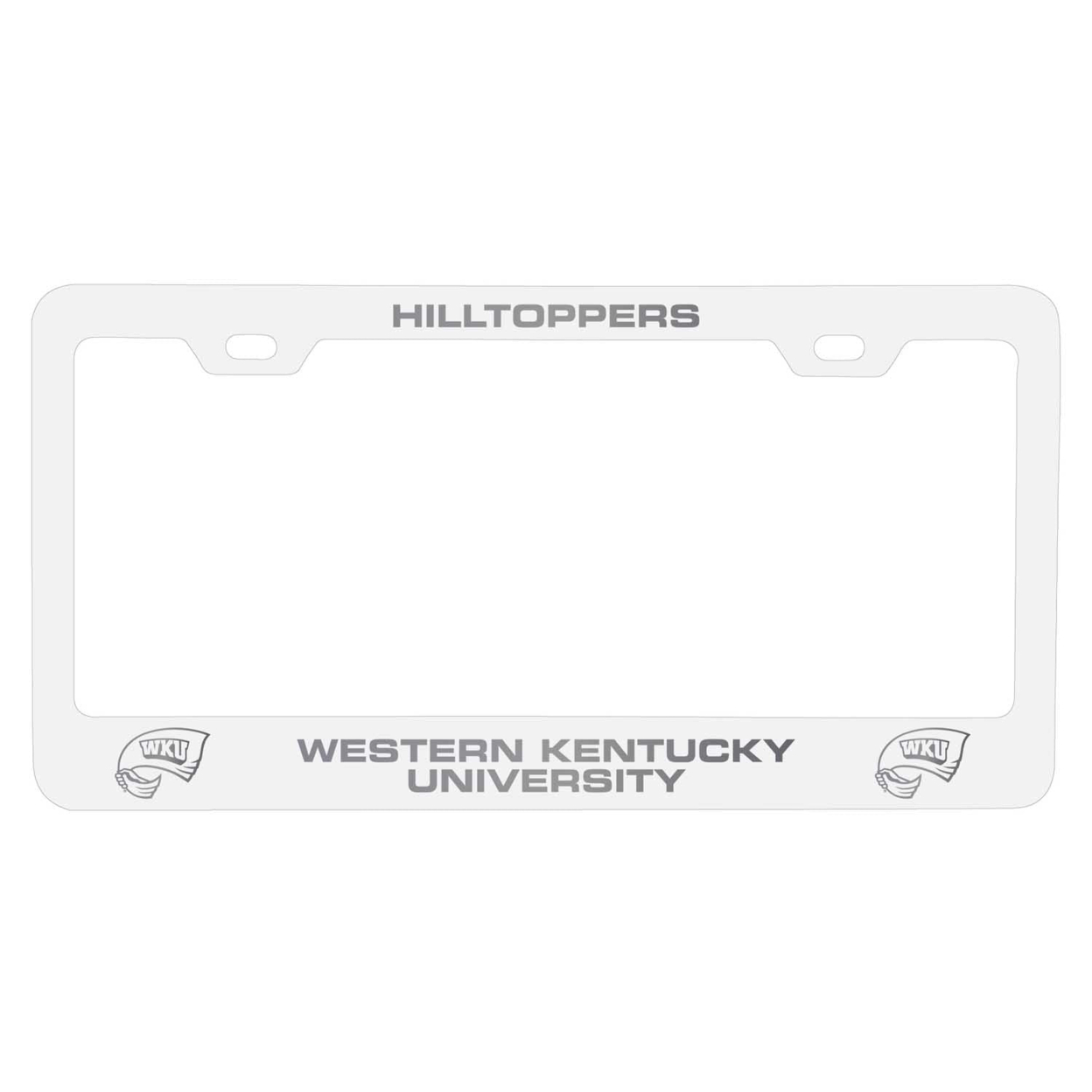 Western Kentucky Hilltoppers Etched Metal License Plate Frame - White