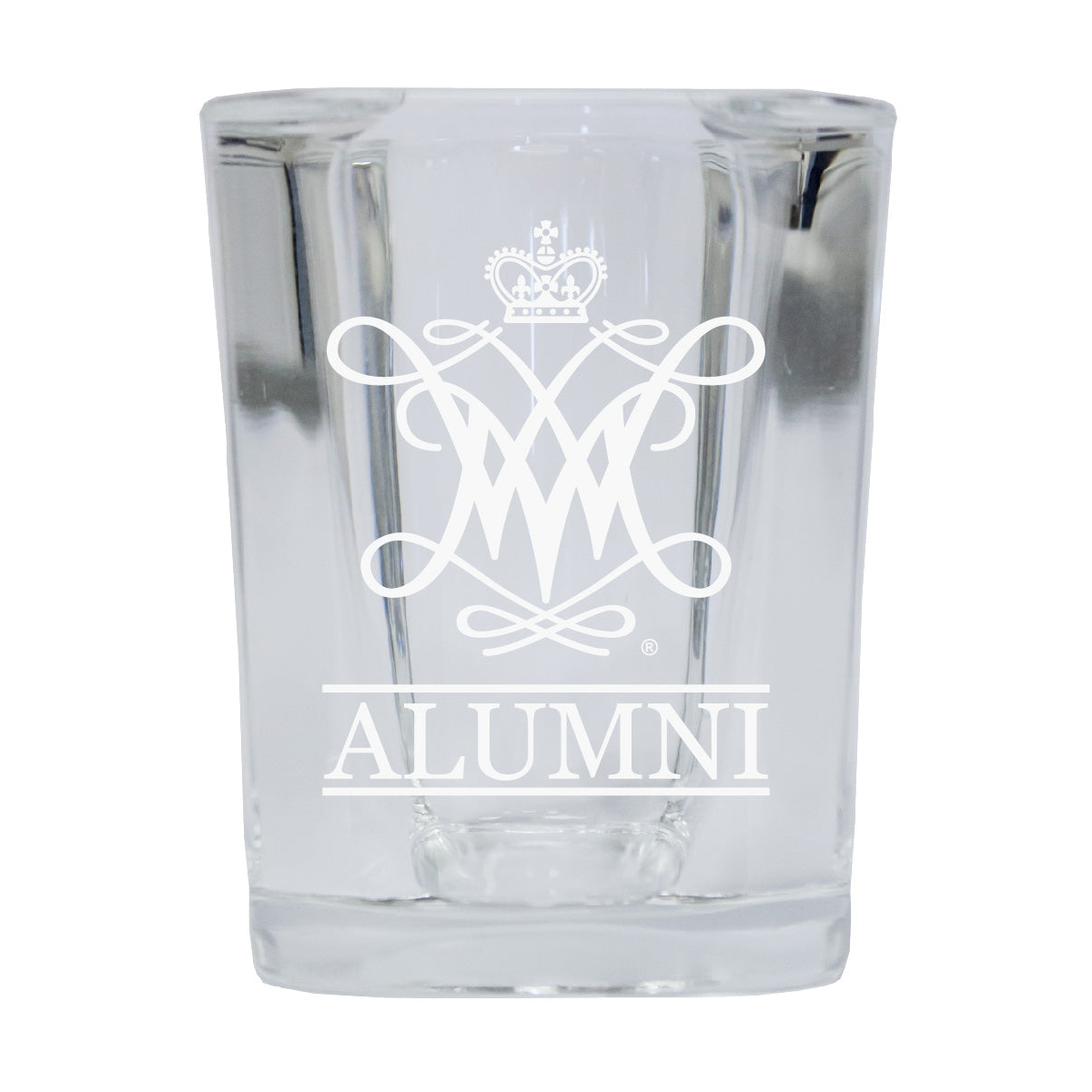 William And Mary Alumni Etched Square Shot Glass