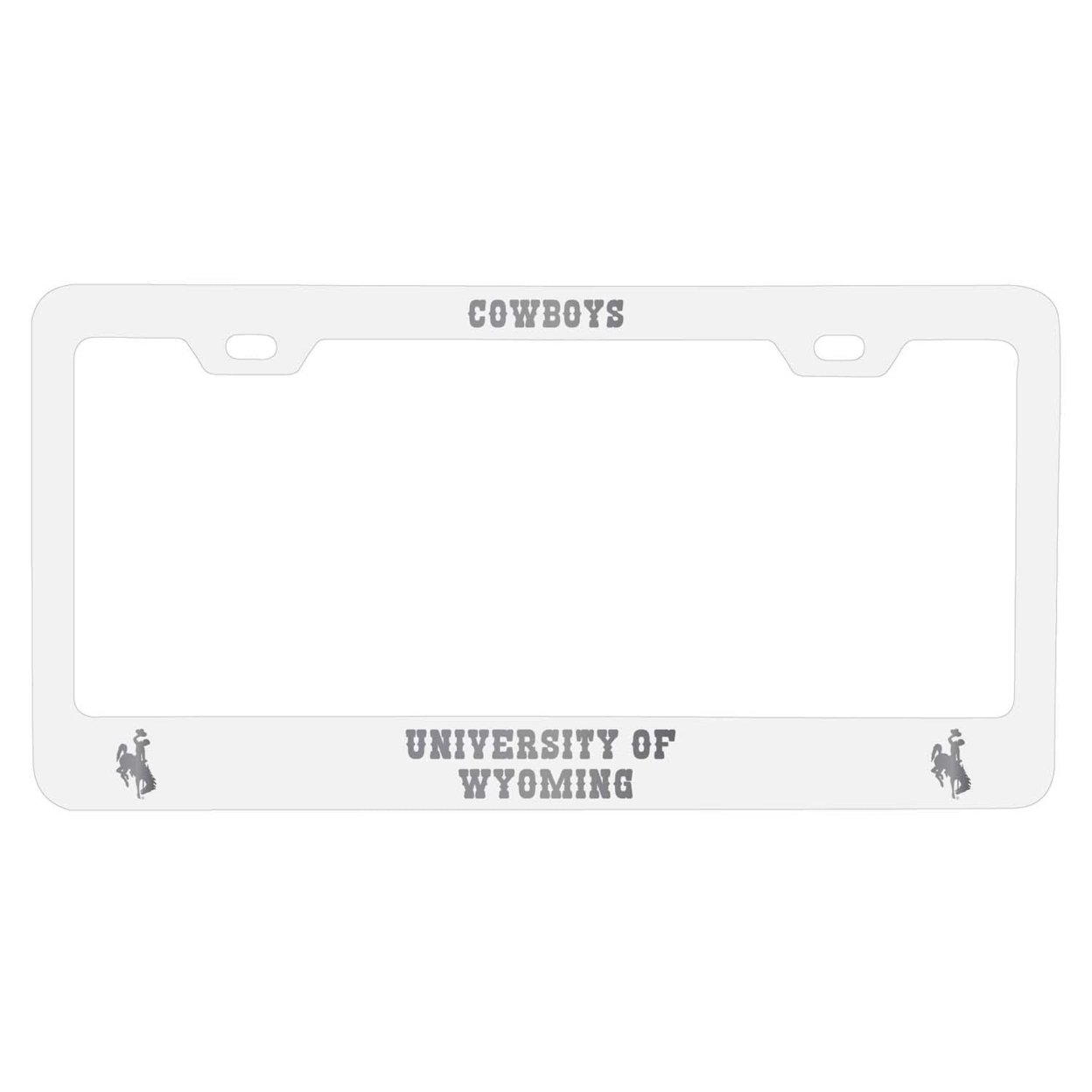 Wyoming Cowboys Etched Metal License Plate Frame Choose Your Color