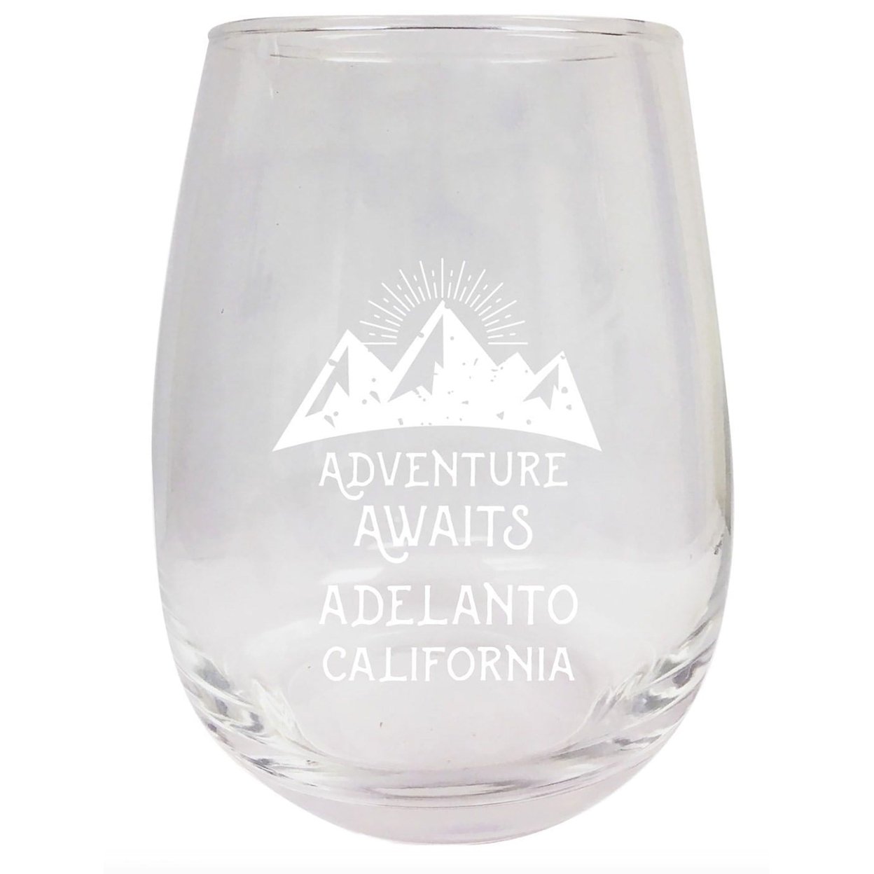 California Engraved Stemless Wine Glass Duo