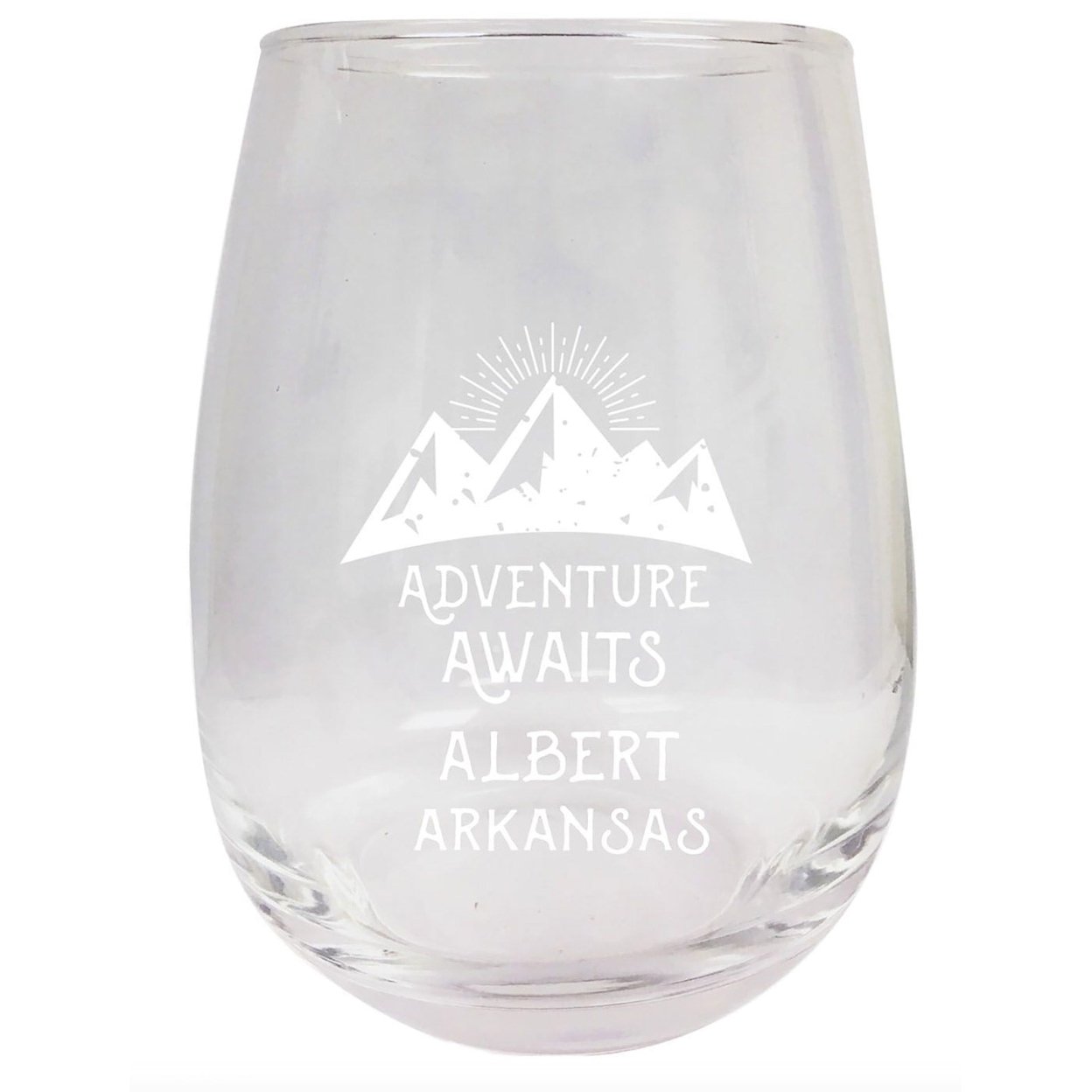 Arkansas Engraved Stemless Wine Glass Duo