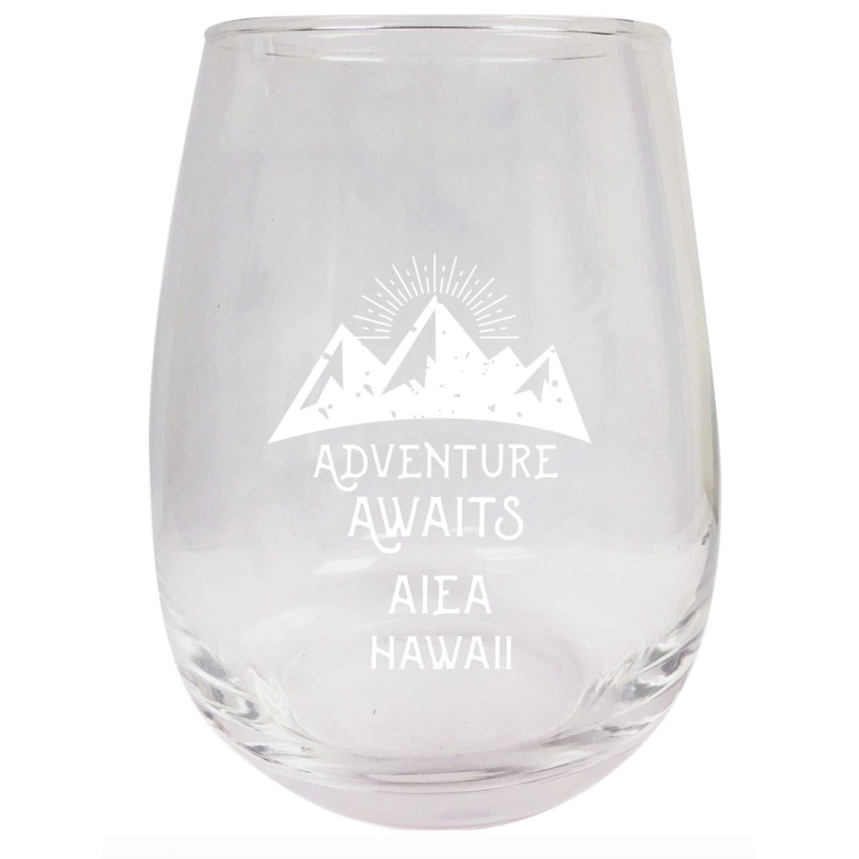 Hawaii Engraved Stemless Wine Glass Duo