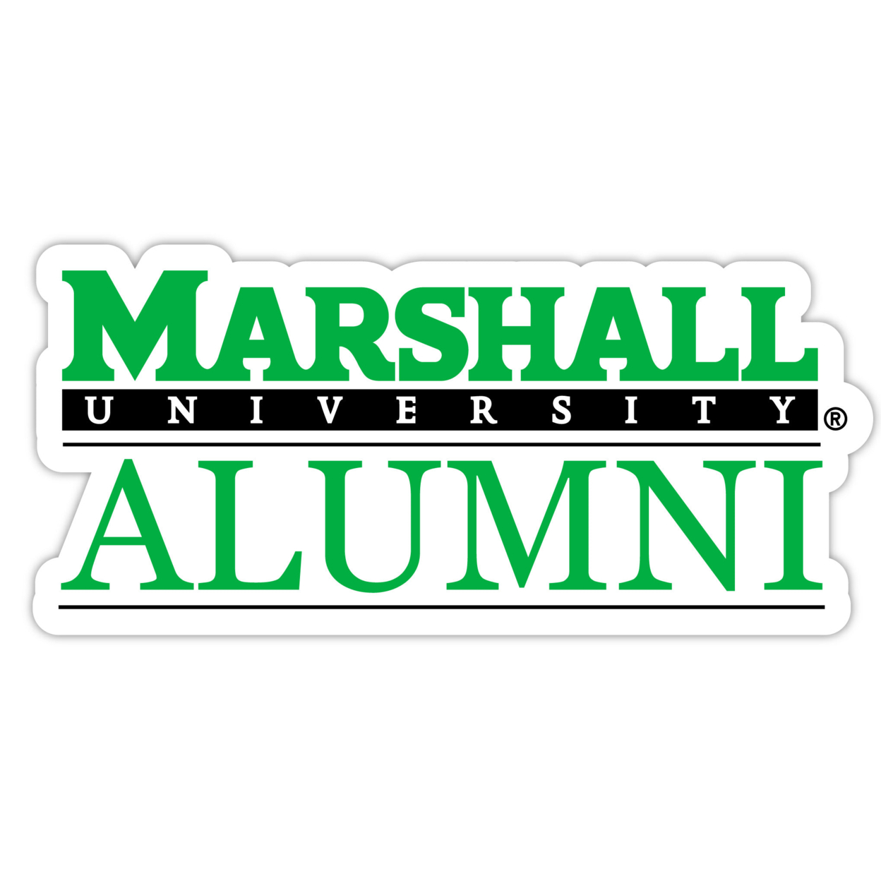 Marshall Thundering Herd Alumni 4 Sticker