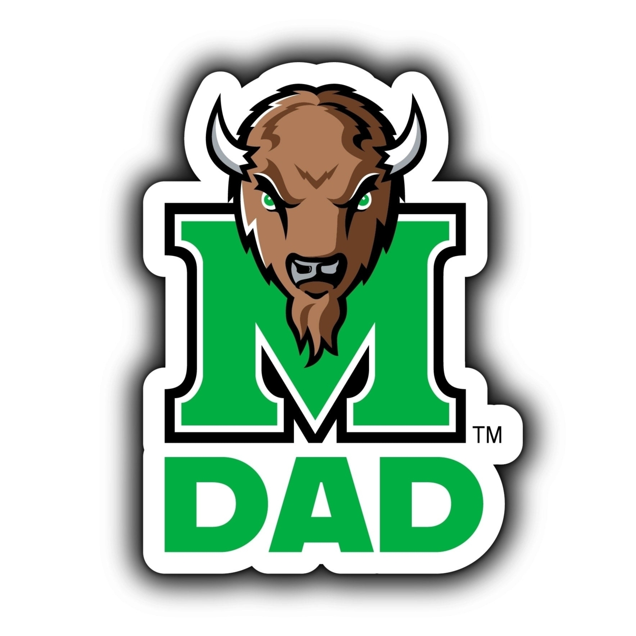 Marshall Thundering Herd 4-Inch Proud Dad Die Cut Decal