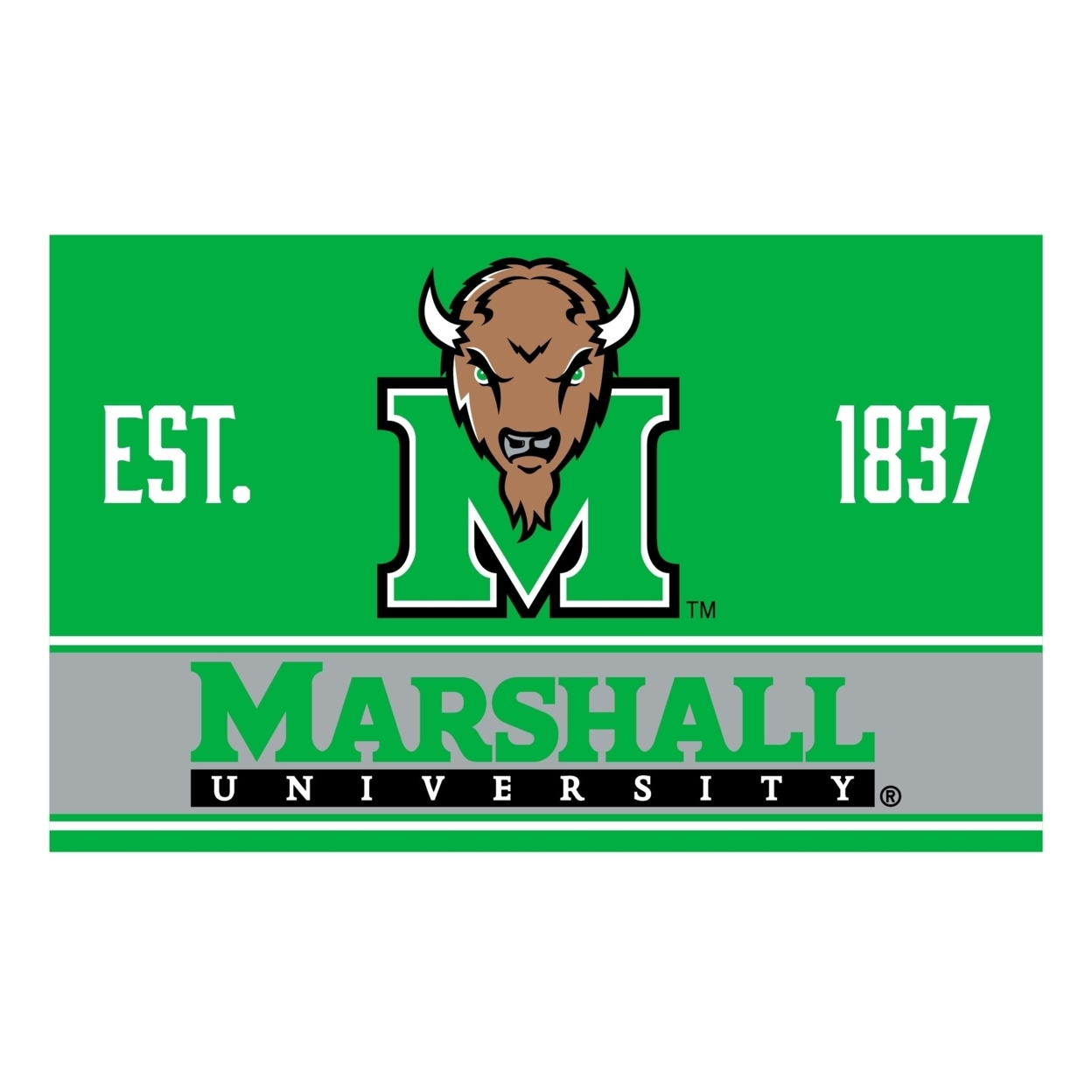 R And R Imports Marshall Thundering Herd Wood Sign With Frame
