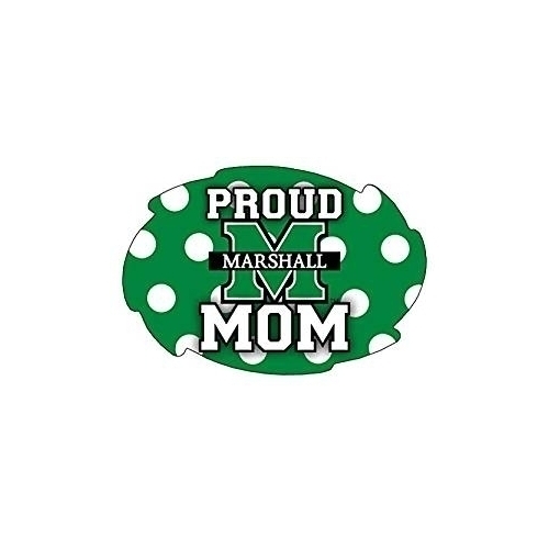 Marshall Thundering Herd NCAA Collegiate Trendy Polka Dot Proud Mom 5 X 6 Swirl Decal Sticker