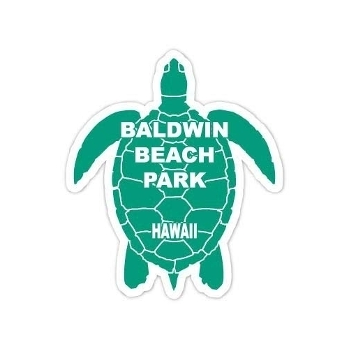 Baldwin Beach Park Hawaii Souvenir 4 Inch Green Turtle Shape Decal Sticker