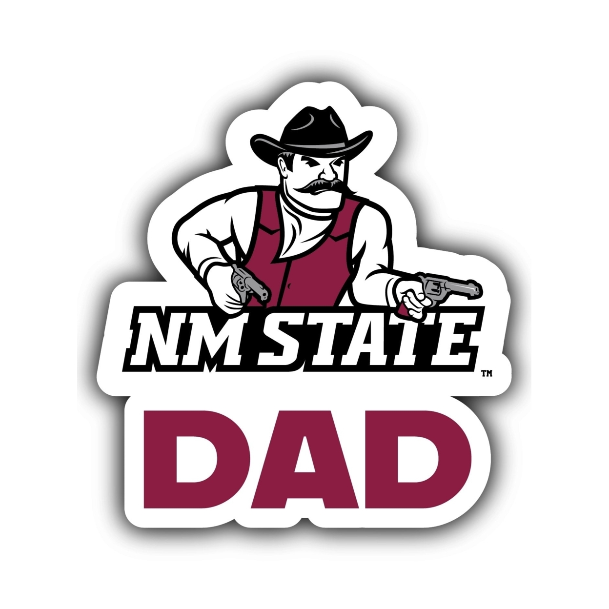 New Mexico State University Pistol Pete 4-Inch Proud Dad Die Cut Decal