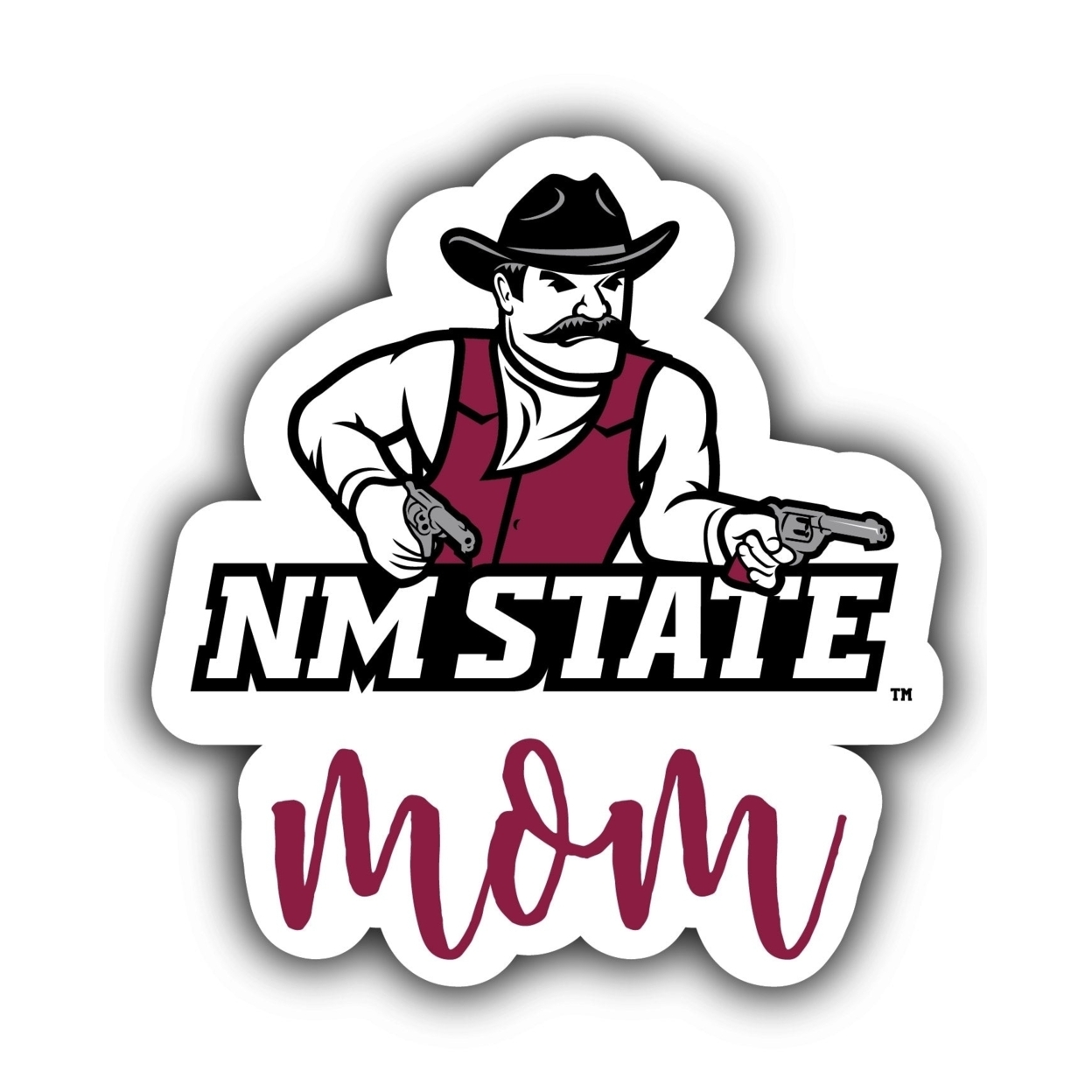 New Mexico State University Pistol Pete Proud Mom 4-Inch Die Cut Decal