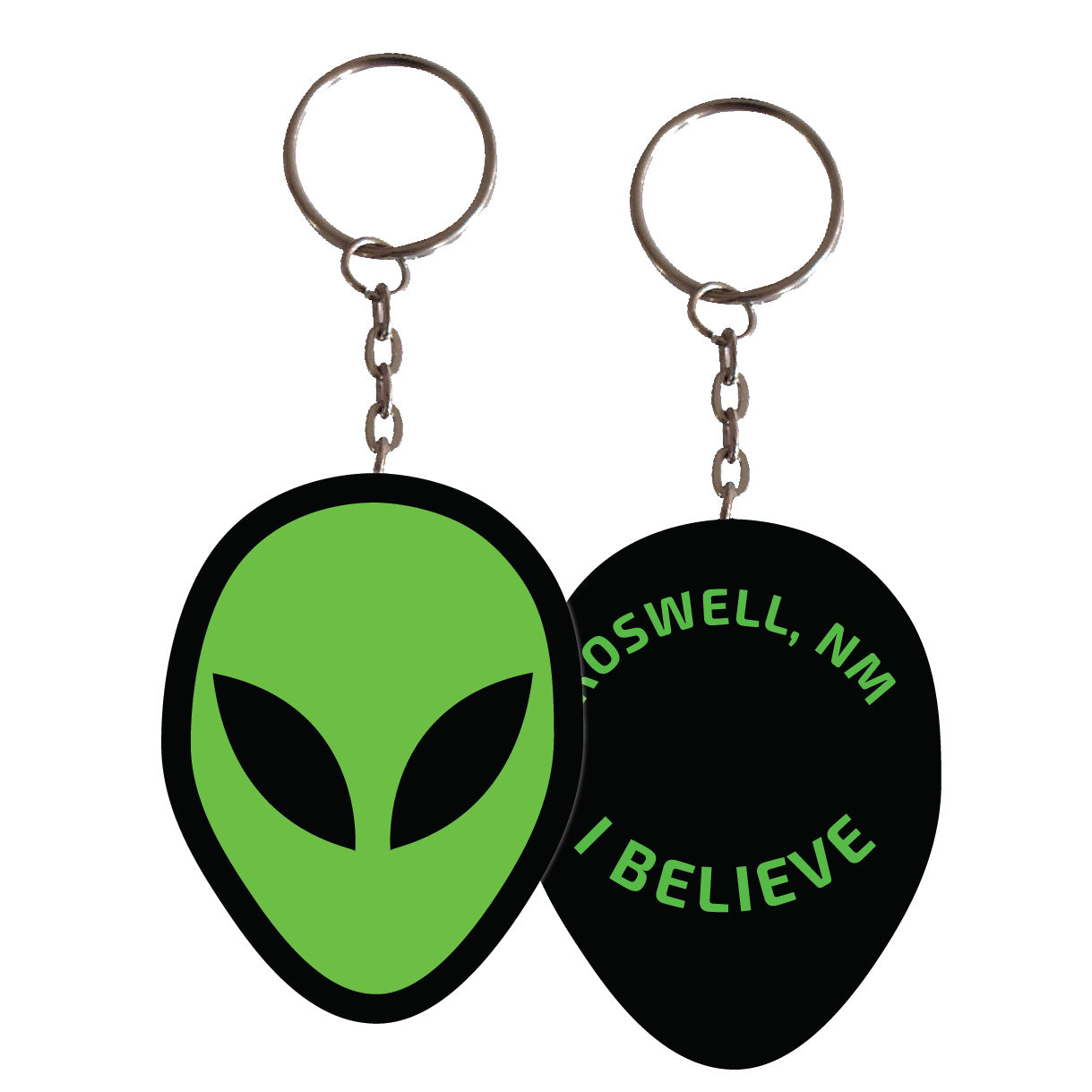 Roswell New Mexico Alien I Believe Metal Keychain