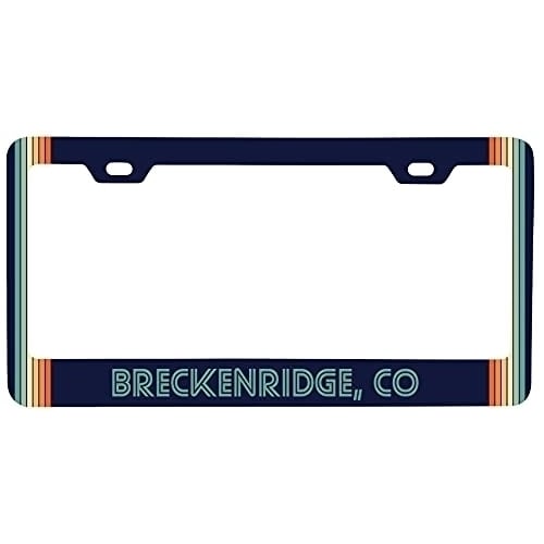 Breckenridge Colorado Car Metal License Plate Frame Retro Design