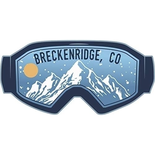 Breckenridge Colorado Ski Adventures Souvenir Approximately 5 X 2.5-Inch Vinyl Decal Sticker Goggle Design 4-Pack
