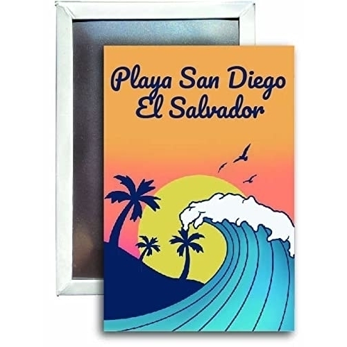 Playa San Diego El Salvador Souvenir 2x3 Fridge Magnet Wave Design