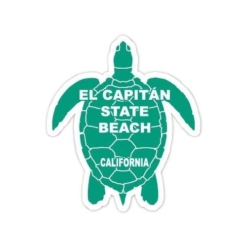 El CapitÃ¡n State Beach California Souvenir 4 Inch Green Turtle Shape Decal Sticke