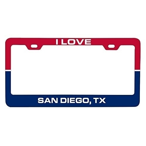 R And R Imports I Love San Diego Texas Car Metal License Plate Frame