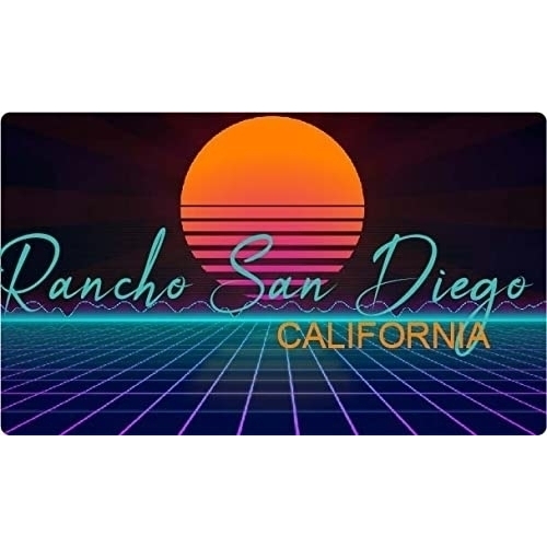 Rancho San Diego California 4 X 2.25-Inch Fridge Magnet Retro Neon Design