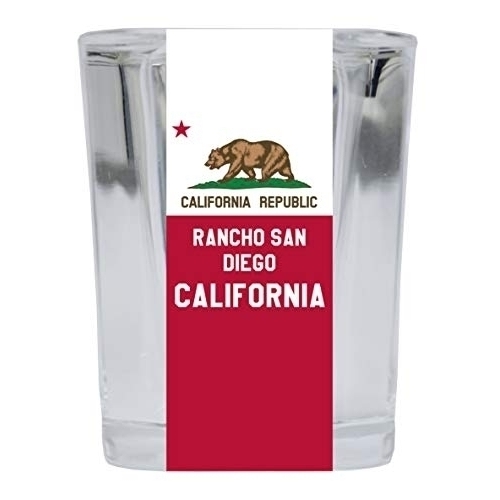 Rancho San Diego California Souvenir 2 Ounce Square Shot Glass 4 Pack