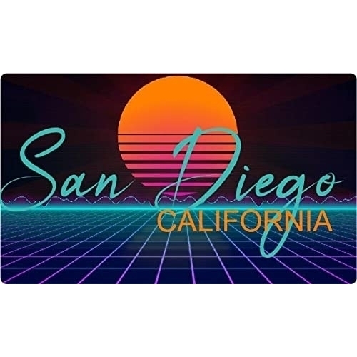 San Diego California 4 X 2.25-Inch Fridge Magnet Retro Neon Design