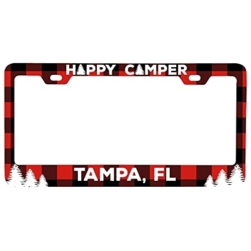 Tampa Florida Car Metal License Plate Frame Plaid Design